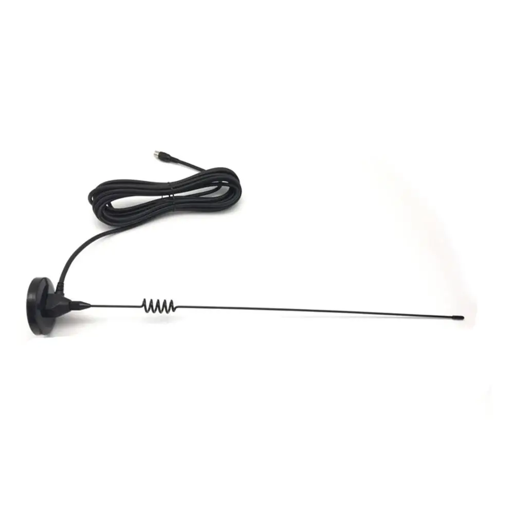 Large Sucker Spiral Stick Household Antenna 5m Cable Fm Radio Aerial+iec Male To Female/f Adapter New