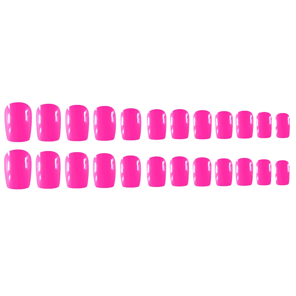 Pink Purple Накладные ногти 24 шт. 12 разных размеров Натуральные Французские короткие накладные ногти полностью покрывают акриловый искусственный инструмент для росписи ногтей - Цвет: Pink Purple