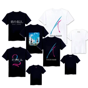 Аниме kimi no na wa футболки с коротким рукавом Miyamizu Mitsuha топы с надписью You Name Футболки для косплея