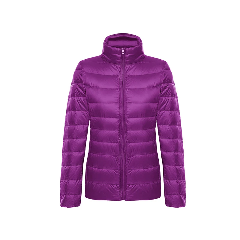 purple Зимний, Женский 90%, утином куртка пуховик тонкий, теплый, портативный, пуховик педжаки женские - Цвет: purple