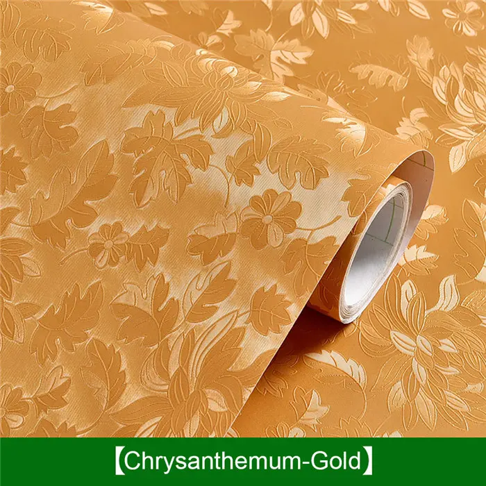 Flower-Gold Самоклеющиеся 3D обои из ПВХ для украшения дома, водостойкие обои, пленка для спальни, гостиной, шкафа, наклейки, 30 см* 100 см - Цвет: Flower-Gold
