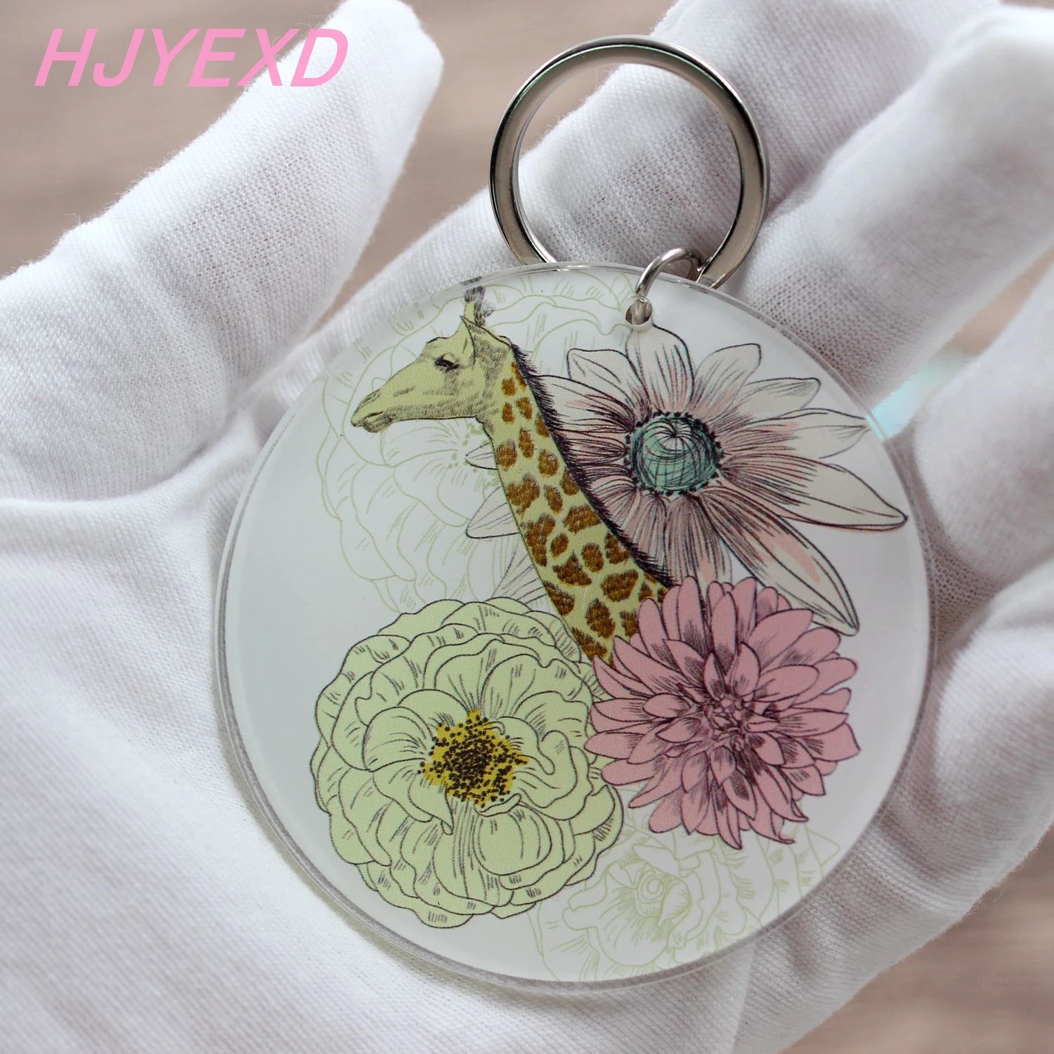 (5pcs/lot) 63.5mm Clear Acrylic Keychains 2.5&quot Circle Flamingo Keychain Monstera Leaf Tower Monogram Gift-KC007 | Украшения и