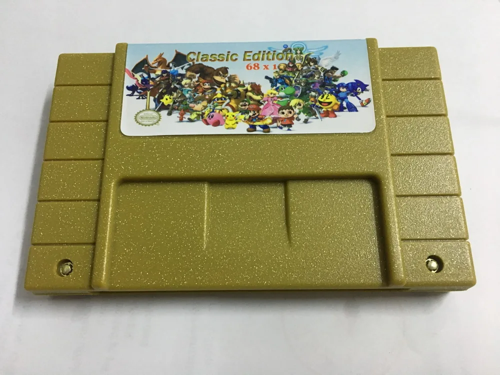Супер 68 в 1 игровой Картридж для S-N-E-S 16-бит Multicart NTSC супер S-N-E-S Версия США(25 игры может Батарея сэкономить