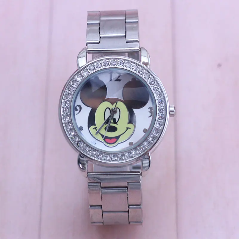2018 часы с рисунком Минни на циферблате Мужские из нержавеющей стали женские