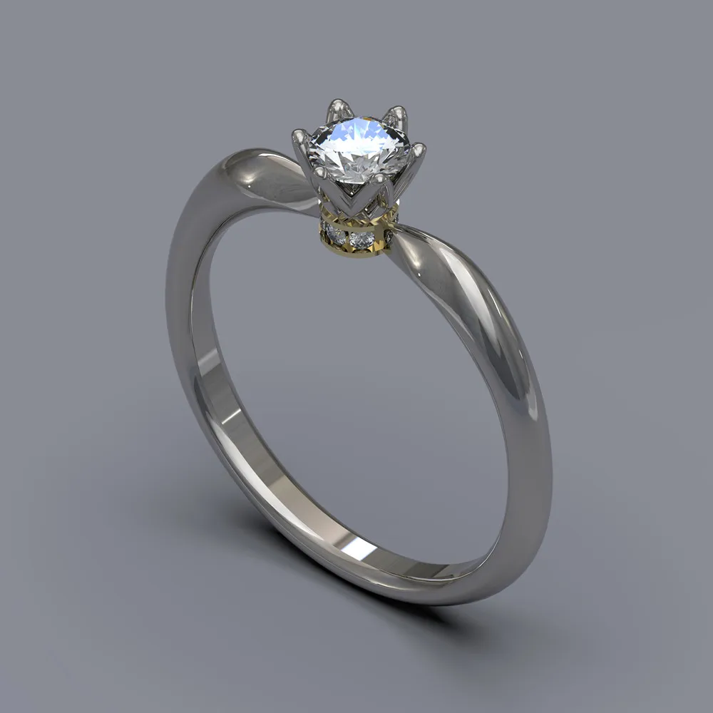 Обручальные кольца с цирконом AAA для женщин цвет розового золота корона