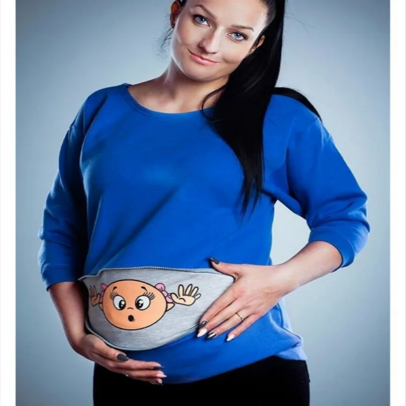 Футболка для беременных женщин Одежда топы больших размеров мультяшный свитер с
