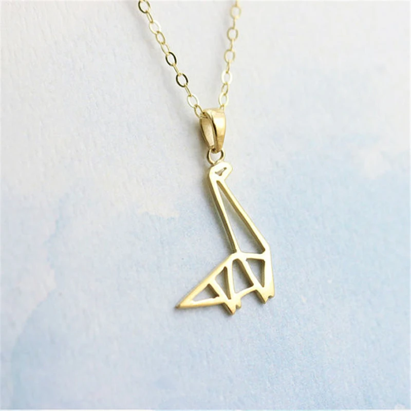 Изящное ожерелье с подвеской в виде оригами динозавра подвеска для девушек|dinosaur