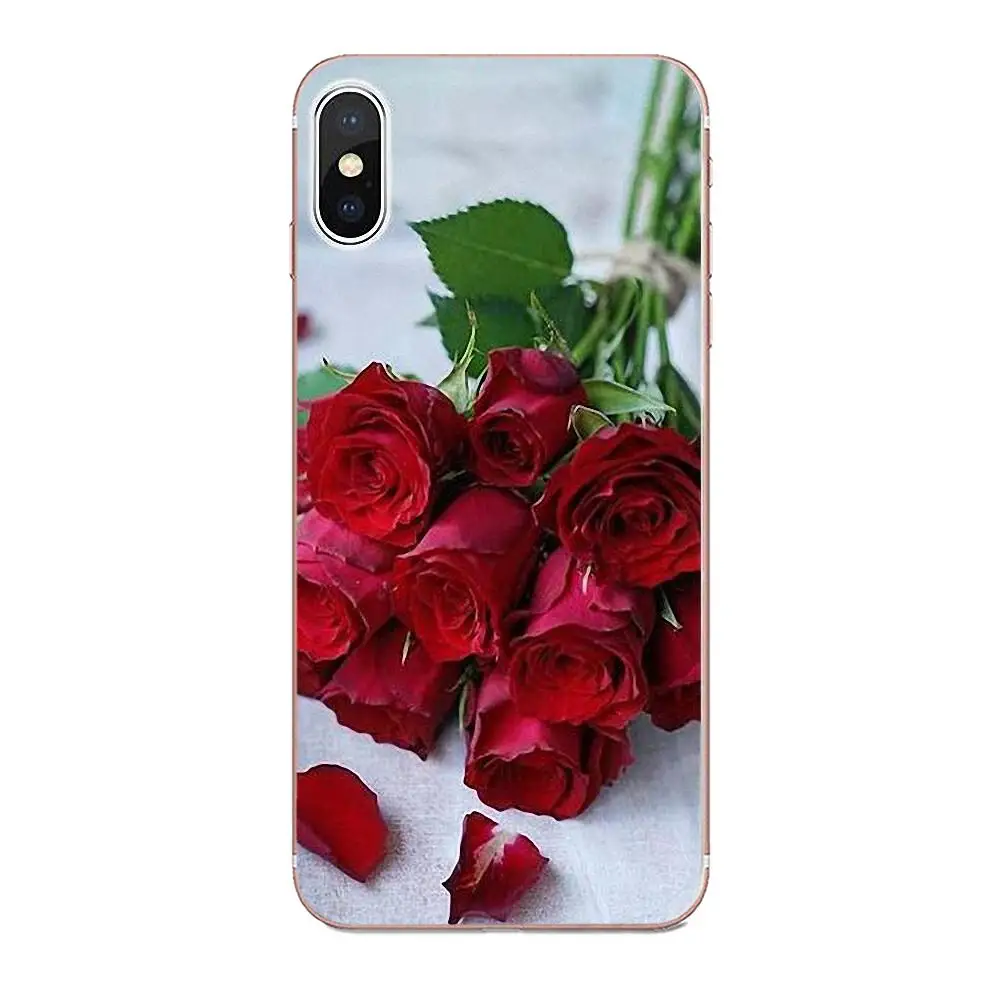 Красивые садовые красные розы цветы для Galaxy A3 A5 A7 On5 On7 2015 2016 2017 Grand Alpha G850 Core2 Prime S2