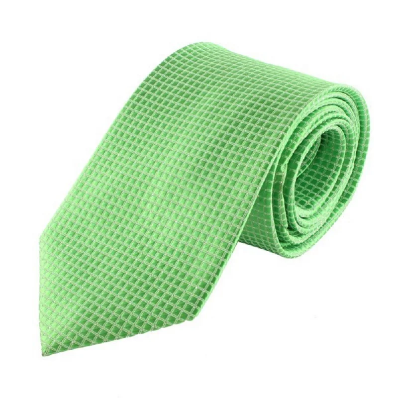 

Men Casual Slim Ties Small Plaid Skinny Neck Party Wedding Tie Silk Necktie