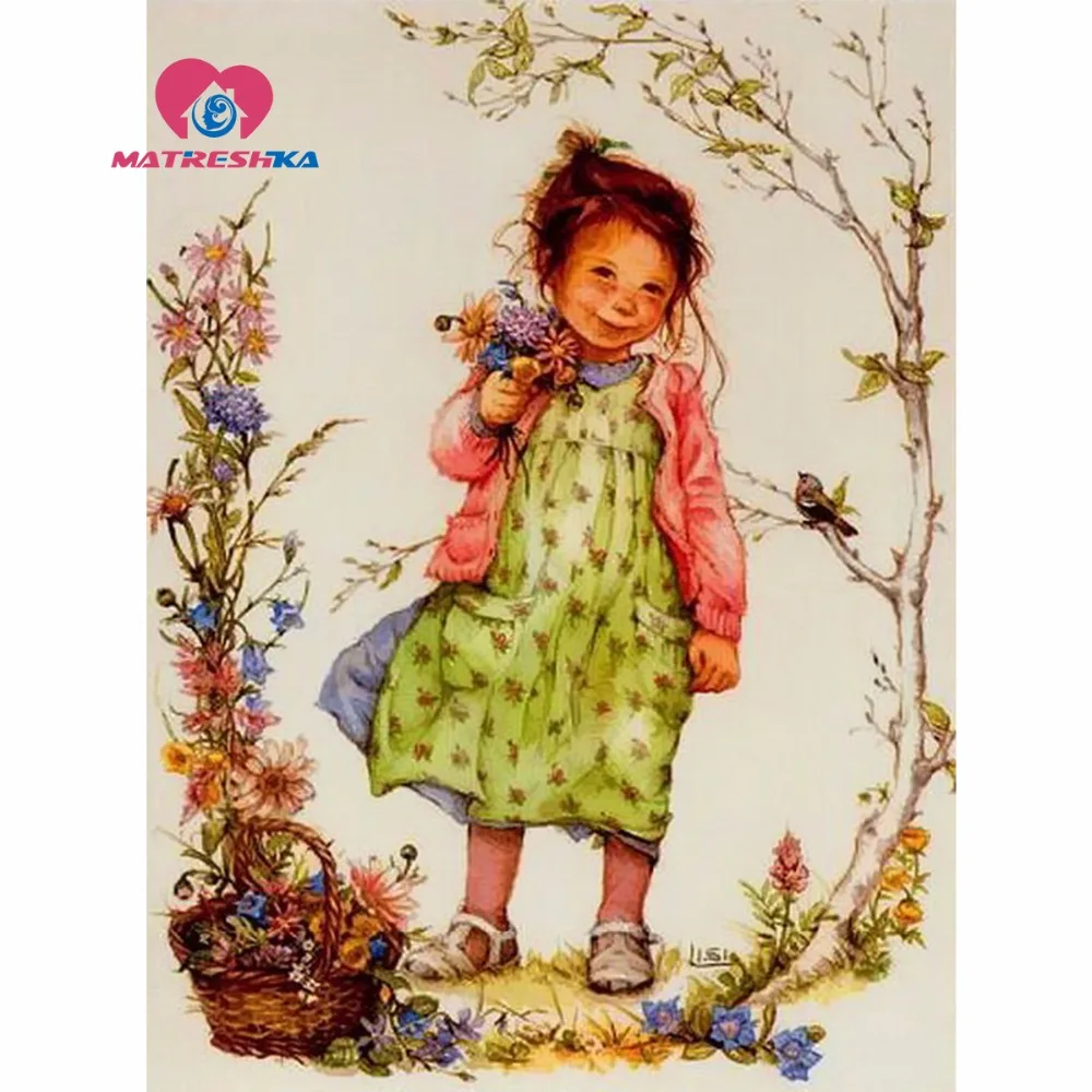 Алмазная вышивка девушка мозаика для детей diy алмазная живопись крестиком