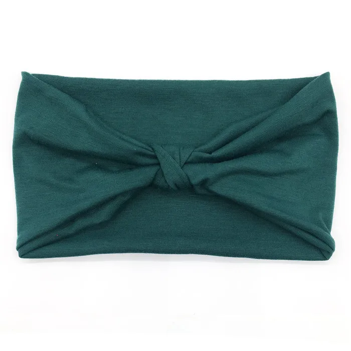 dark green Новинка, хлопковая широкая повязка на голову, эластичная Женская повязка на голову, аксессуары для волос, тюрбан, повязка на голову, повязка на голову, бандана - Цвет: dark green