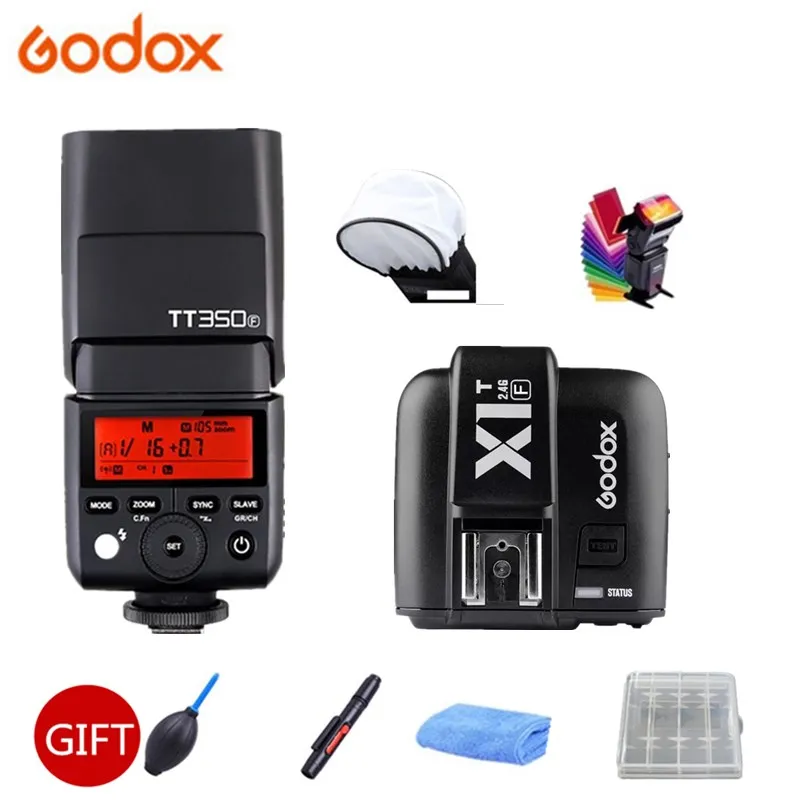 GODOX Mini TT350F Speedlite TTL HSS 2 4 GHz 1/8000s GN36 Flash карманные фонари TT350 + X1T F триггер для камер Fuji