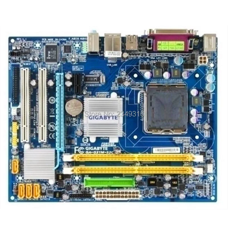 Бесплатная доставка 100% оригинальная материнская плата для Gigabyte GA G31M S2C G31 DDR2 LGA 775