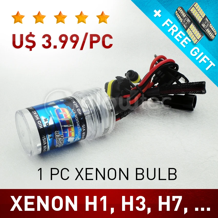 1 pc 35W H1 H3 H7 H8 H9 H11 HB3 Bulb HID Xenon Lamp Light Car Headlight all colors GLOWTEC + FREE GIFT | Автомобили и мотоциклы