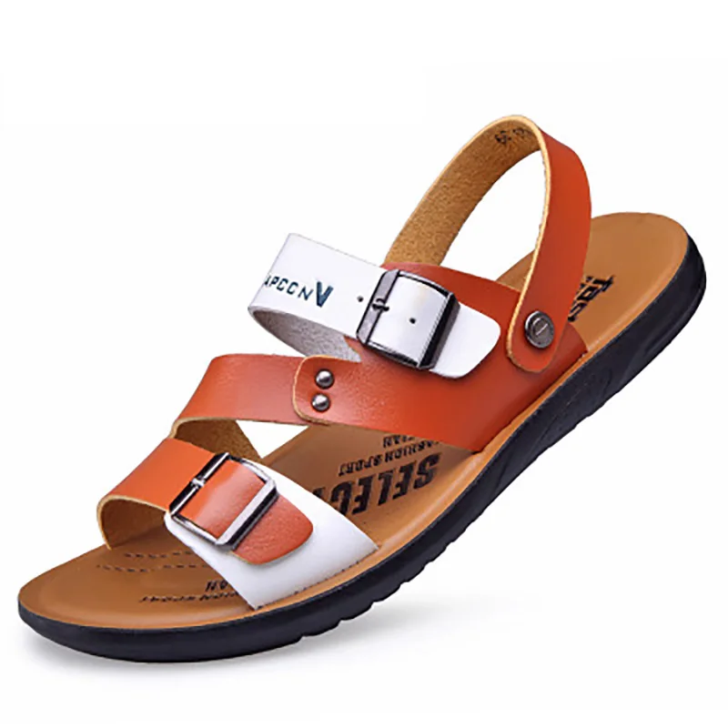 Мужские шлепанцы кожаные сандалии на лето 2019|Сандалии| |