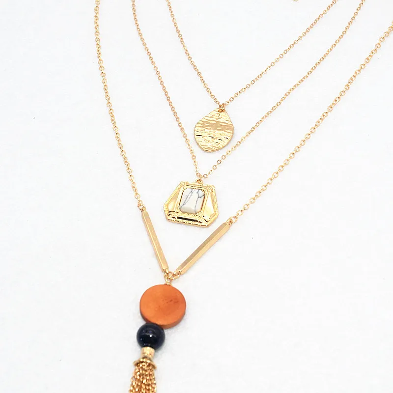 Женское ожерелье с подвеской-кисточкой из синтетического камня | Украшения и