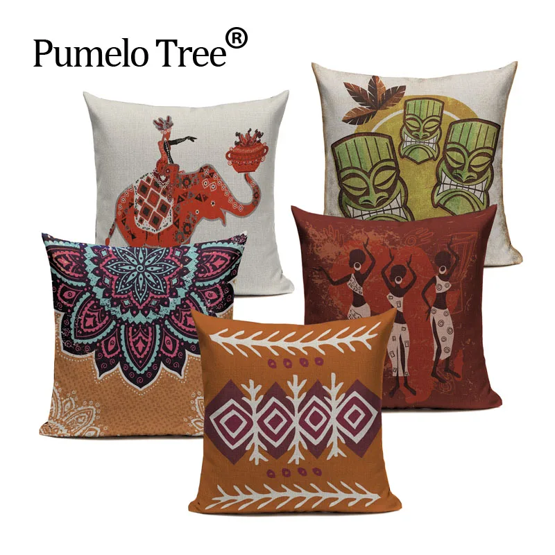 Подушки в африканском стиле наволочки с геометрическим принтом этнический