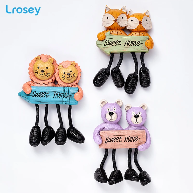 

Hanging foot Fridge Magnets Home Decoration Accessories magnetic DIY kitchen decoration Cartoon Animals Refrigerator Magnets
