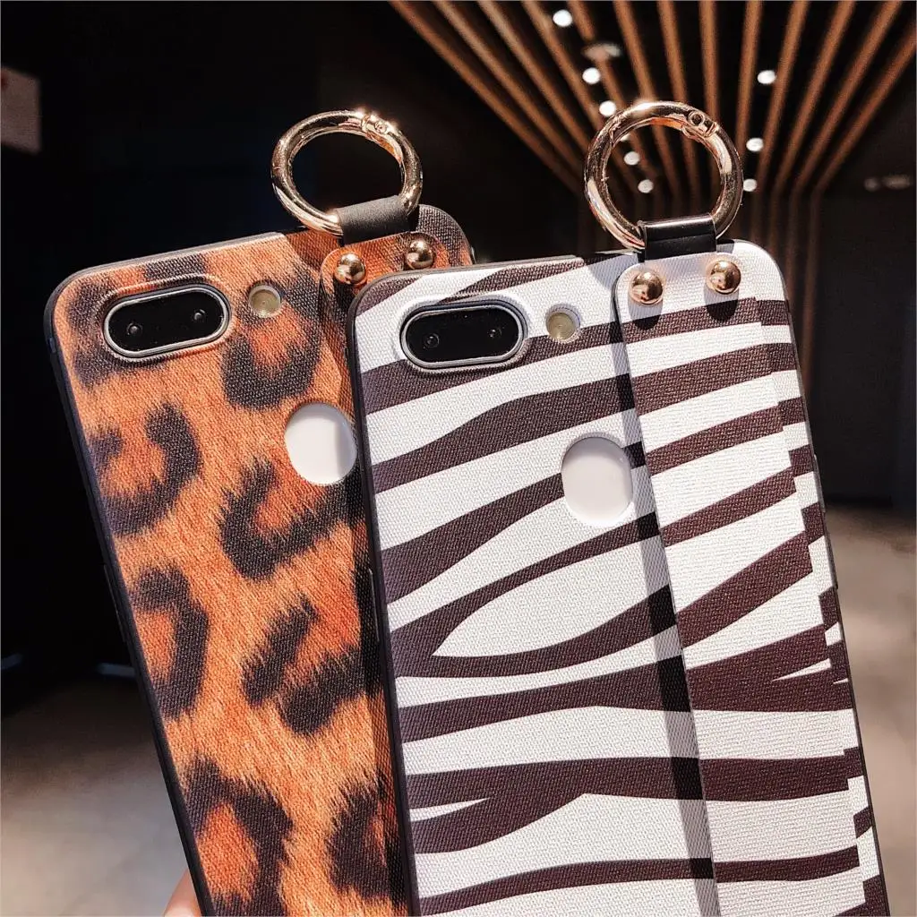 Зебра леопардовый принт ремешок повязка на руку 3D рельефный чехол для iPhone X XR XS Max