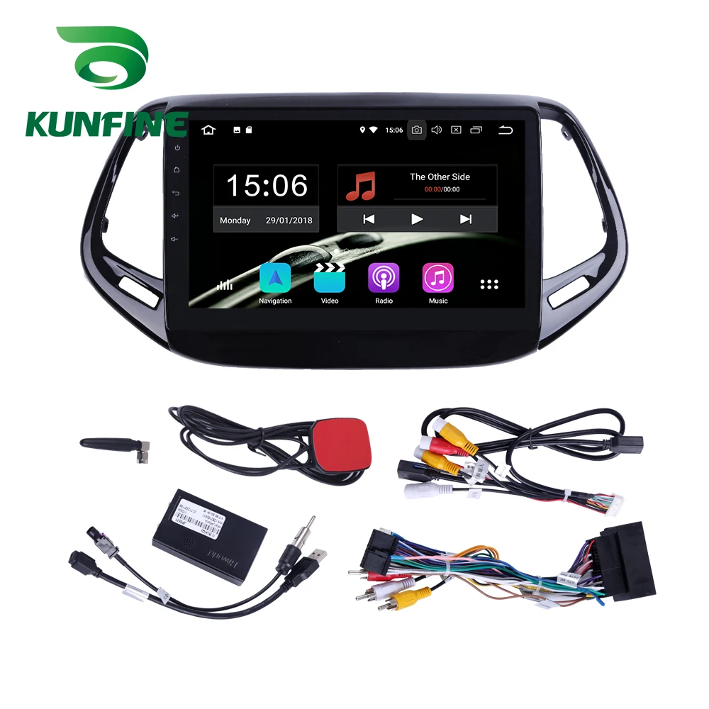 Android 9 0 Ram 4G Rom 64G PX6 Cortex A72 автомобильный DVD GPS мультимедийный плеер стерео для Jeep Compass