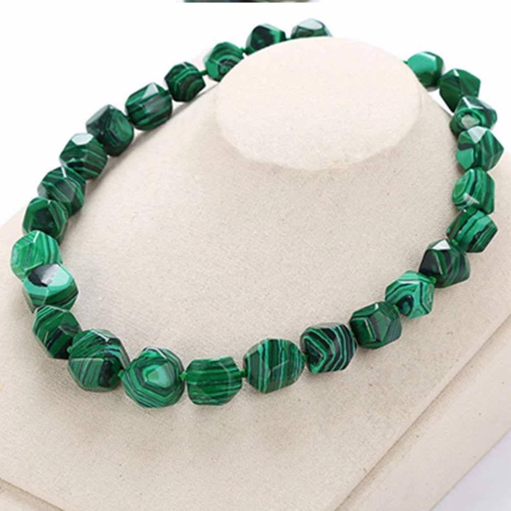 3а Оригинальное зеленое бирюзовое малахитовое мужское ожерелье для женщин с