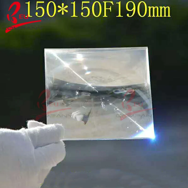 Прямая солнечные линзы 150*150 мм FL 140/160/190 мм PMMA квадратные линзы Френеля