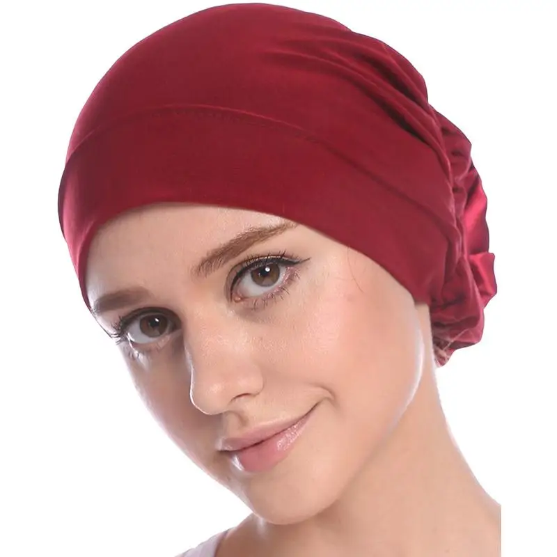 2018 Новая женская шапка тюрбан индийская Кепка мусульманские шляпы Hairnet chemo шляпка