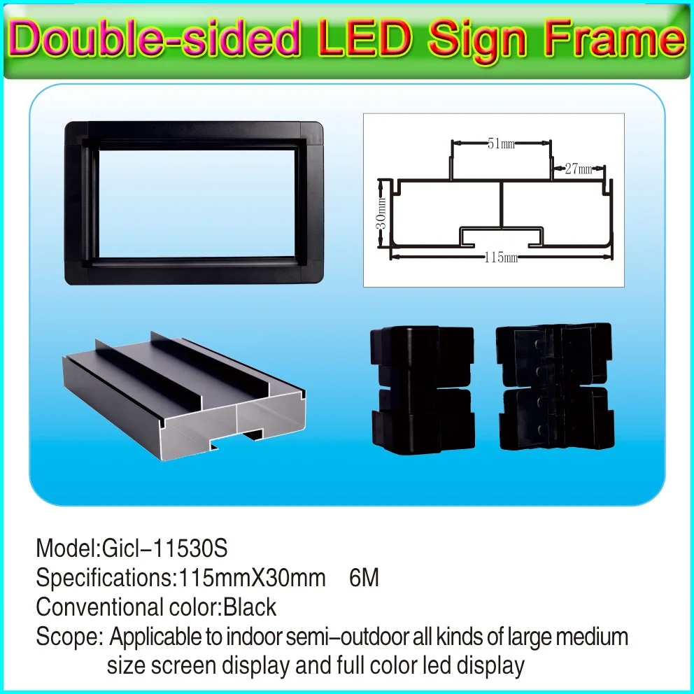 Gicl-11530S LED Signs Frame,Applicable to P3 P4 P5 P6 P7.62 P10 led panel,Indoor, semi-outdoor Double-sided display frame