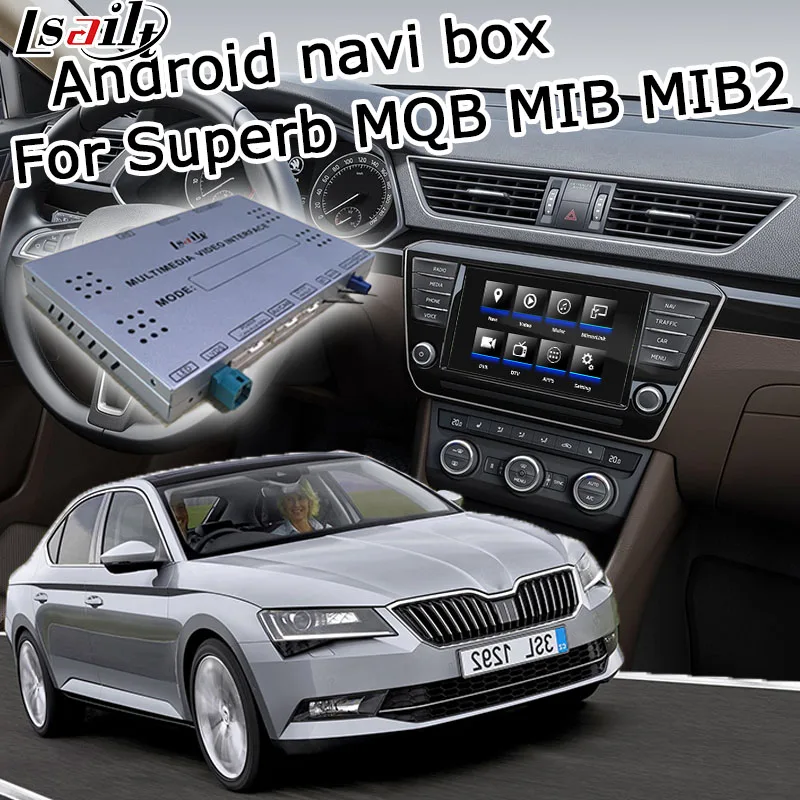 Интерфейсная коробка Lsailt Android / carplay для Skoda Superb Octivia MQB MIB MIB2 system 6 5 8 9 2 &quot