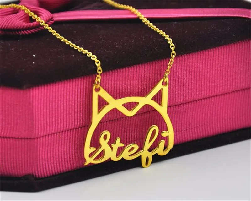 1 шт пользовательское имя минималистичный Кот персонализированное кулон