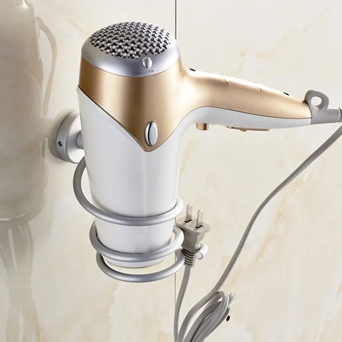 Хромированная настенная стойка для фена 2 стиля полки ванной комнаты в отеле