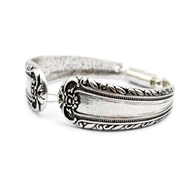 1 шт. красивый цветок металлический браслет для женщин ложка ручной работы