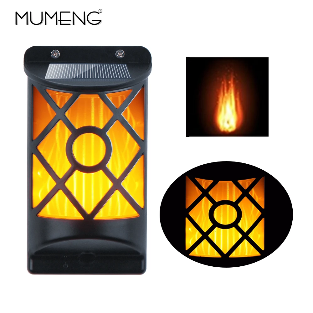 Solar Lamp Flickering Flames Lights Wall IP65 Waterproof Night Light 66 LEDs Outdoor Decoration | Освещение