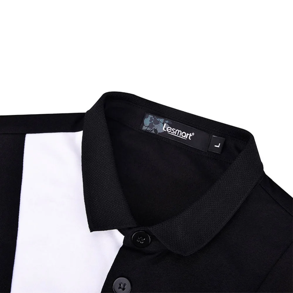 Лесмарт Для Мужчин's Мужские поло из пике с коротким рукавом Slim Fit контраст Цвет