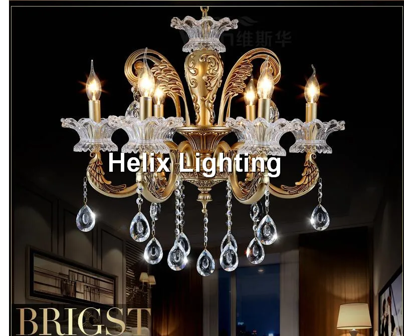 Новое поступление Бесплатная доставка Бронзовая Античная хрустальная люстра