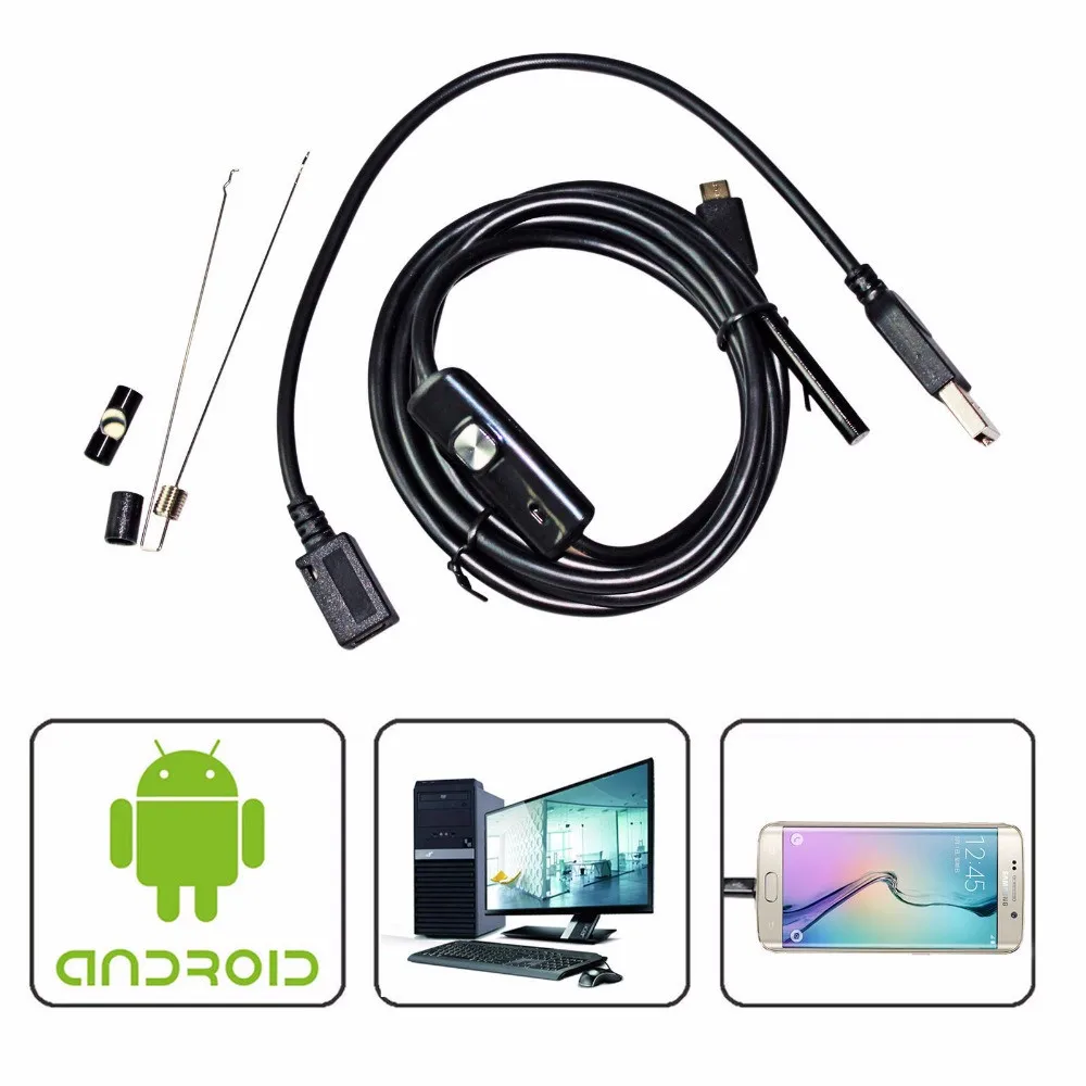 OTG USB эндоскопа телефона android usb Камера 5.5 мм Len Труба инспекции IP67