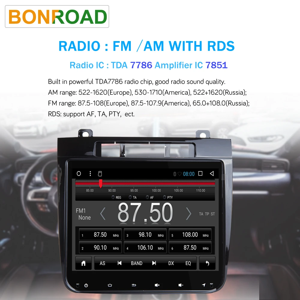 BONROAD 2Din Android 8 1 автомобильный DVD для Volkswagen Touareg8.4 дюйма 2012 2013 2014 2015 2016 Автомобильный