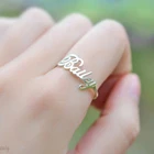 Кольцо DODOAI свободного размера на заказ, кольцо с персонализированным именем с сердцем, стандартное кольцо для пары, кольца из нержавеющей стали для женщин