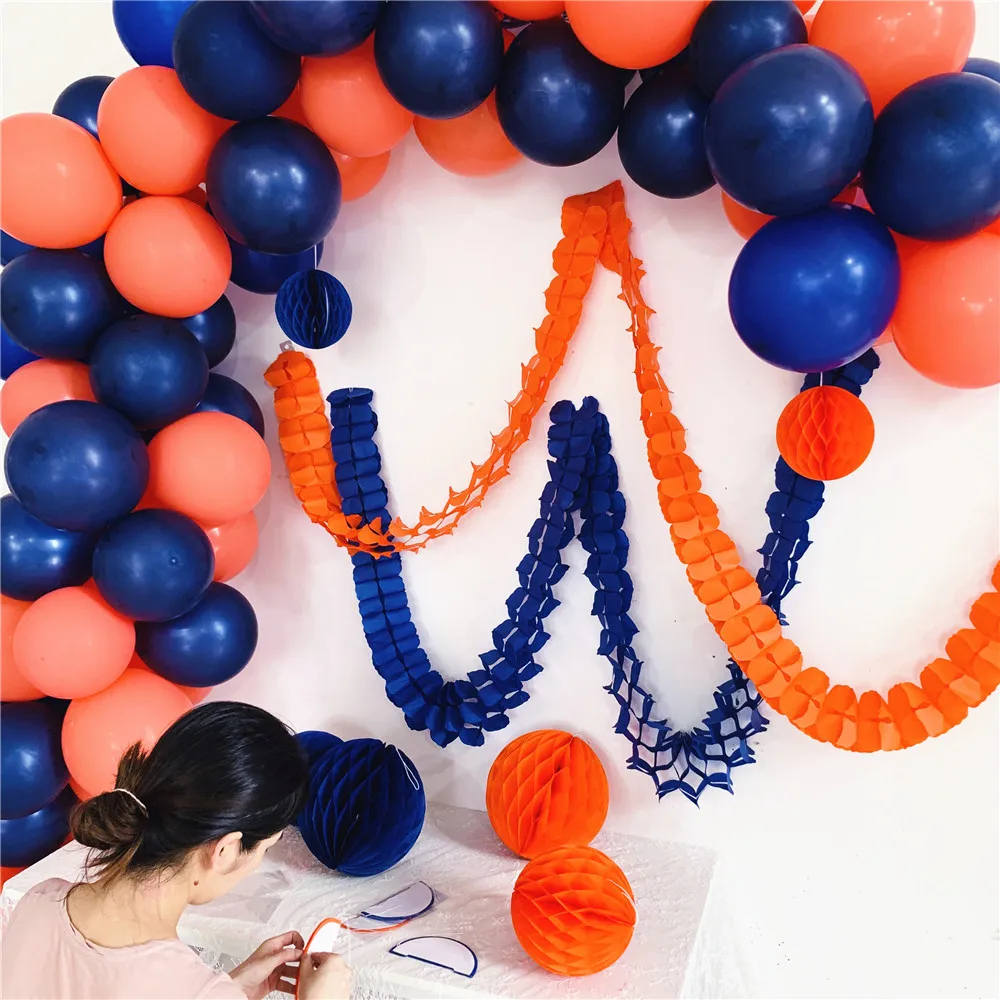 Ночной Синий Оранжевый латексный воздушный шар цепочка набор сделай сам