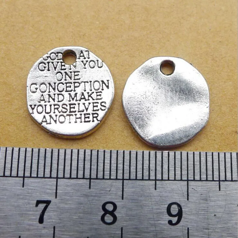 Асимметричные круглые подвески в виде букв из цинкового сплава под античное