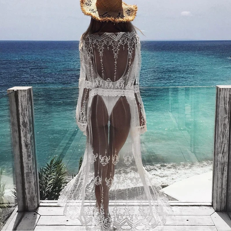 Women Chiffon Kimono Beach Cardigan Bikini Cover Up Wrap Beachwear Long blouse | Женская одежда