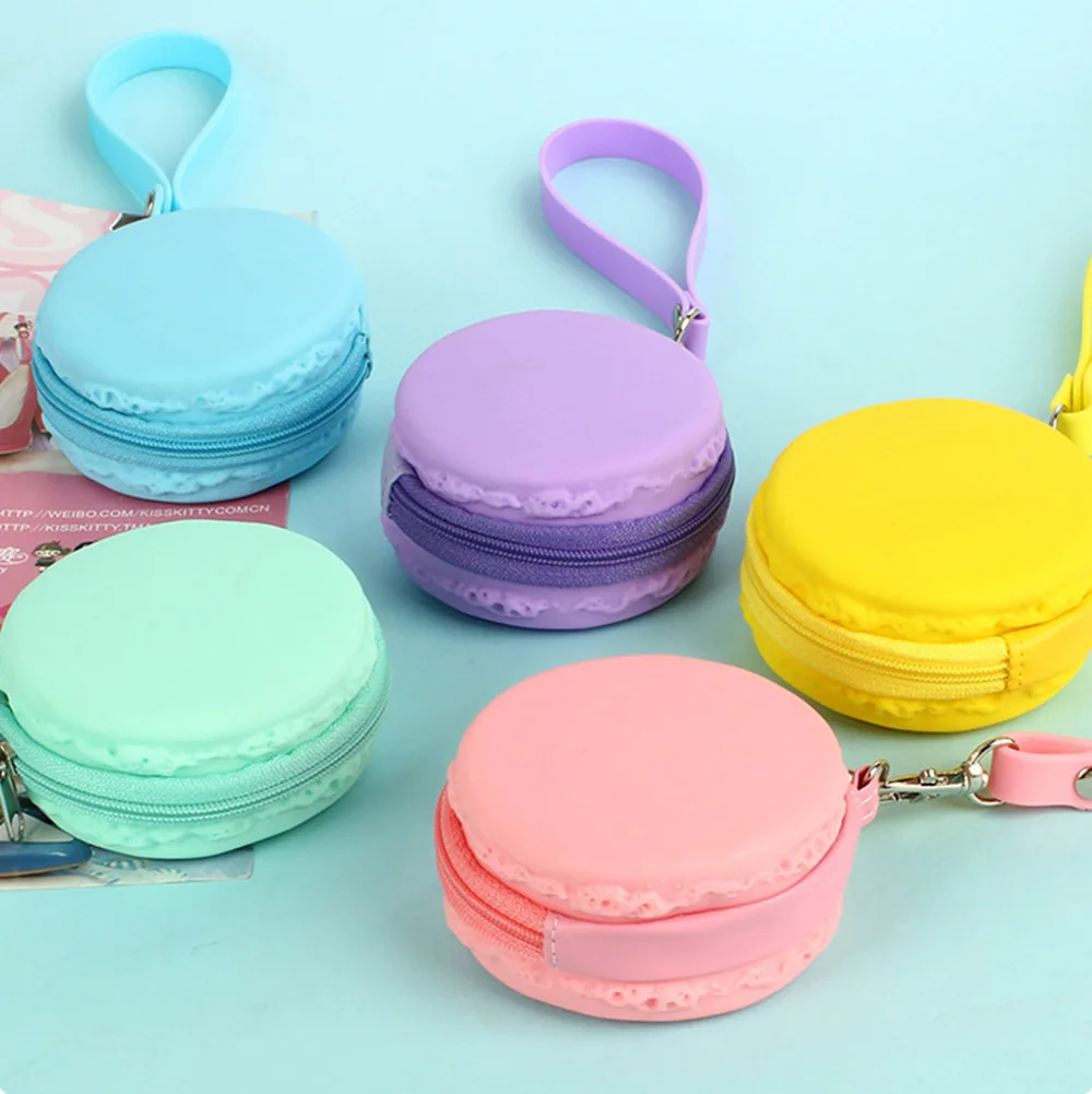 Чехол для хранения наушников с разноцветными макарунами переносная сумка