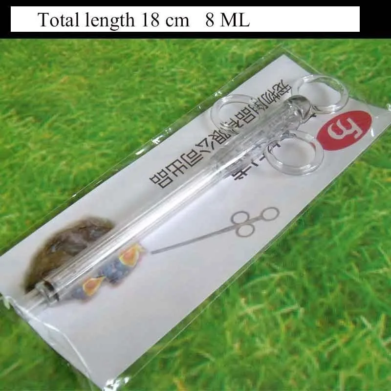 8ML Фидер для кормления голубей, шприц для птиц, товары для птиц, кормушка для попугаев, кормушка для птиц, инжектор для лечения Синга - Цвет: 8ML