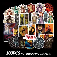 100 pieces thrones stickers classic logo laptop bike car sticker toy waterproof luggage skateboard stickers no repeat
