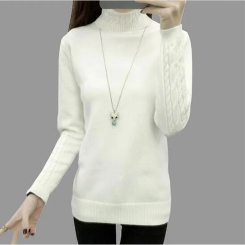 

Women Turtleneck Winter Sweater Womens 2019 Long Sleeve Knitted Women Sweaters And Pullovers Female Jumper Tricot Tops QH0760