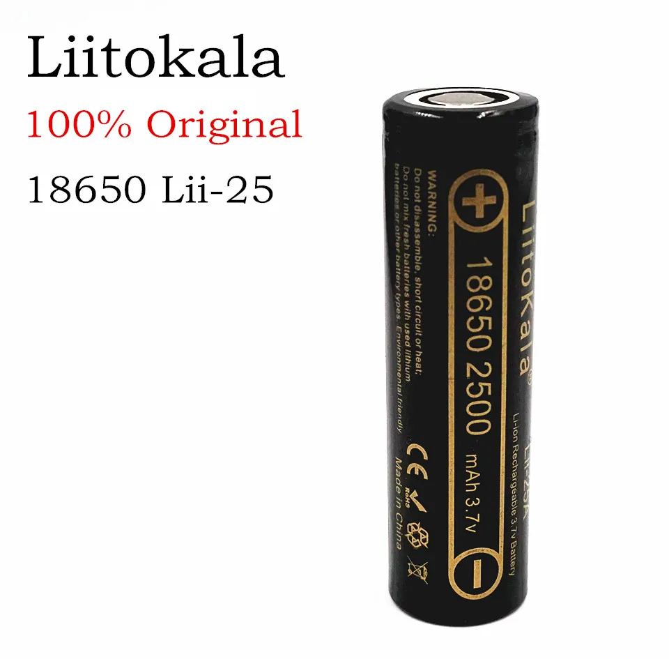 Аккумуляторы 4 unids 100% оригинальные Φ liitokala 3 7 в 2500 мАч аккумуляторы для зарядки