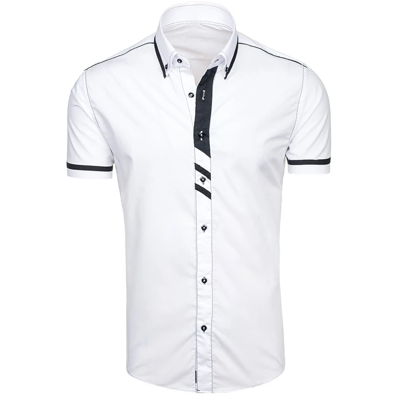 Zogaa 2019 мужские цветные повседневные приталенные модные деловые рубашки с