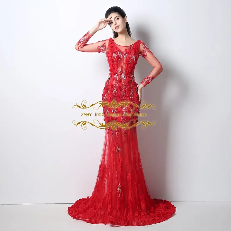 Two  Kind of Color New 2014  Custom  Prom Dresses Mermaid Scoop Applique Floor Length High Quality  Celebrity Party Dress HY131