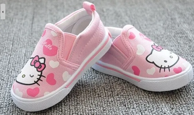 Модные Розовые hello kitty Любовь модель подходит 1-4 года Холст Дети для маленьких мальчиков и девочек обувь для детей первого walkersP834