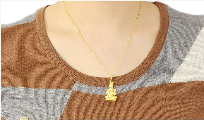 Подарок на новый год 3D подвески из твердого золота благоприятный козы будда